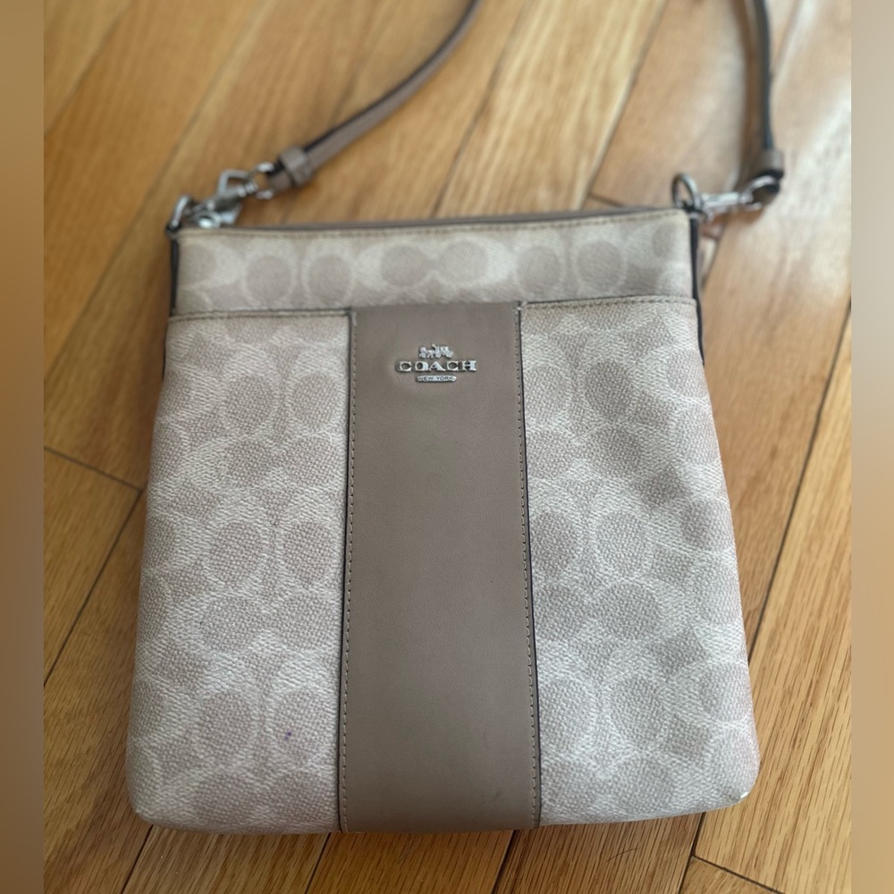 Coach Beige Signature Crossbody Bag